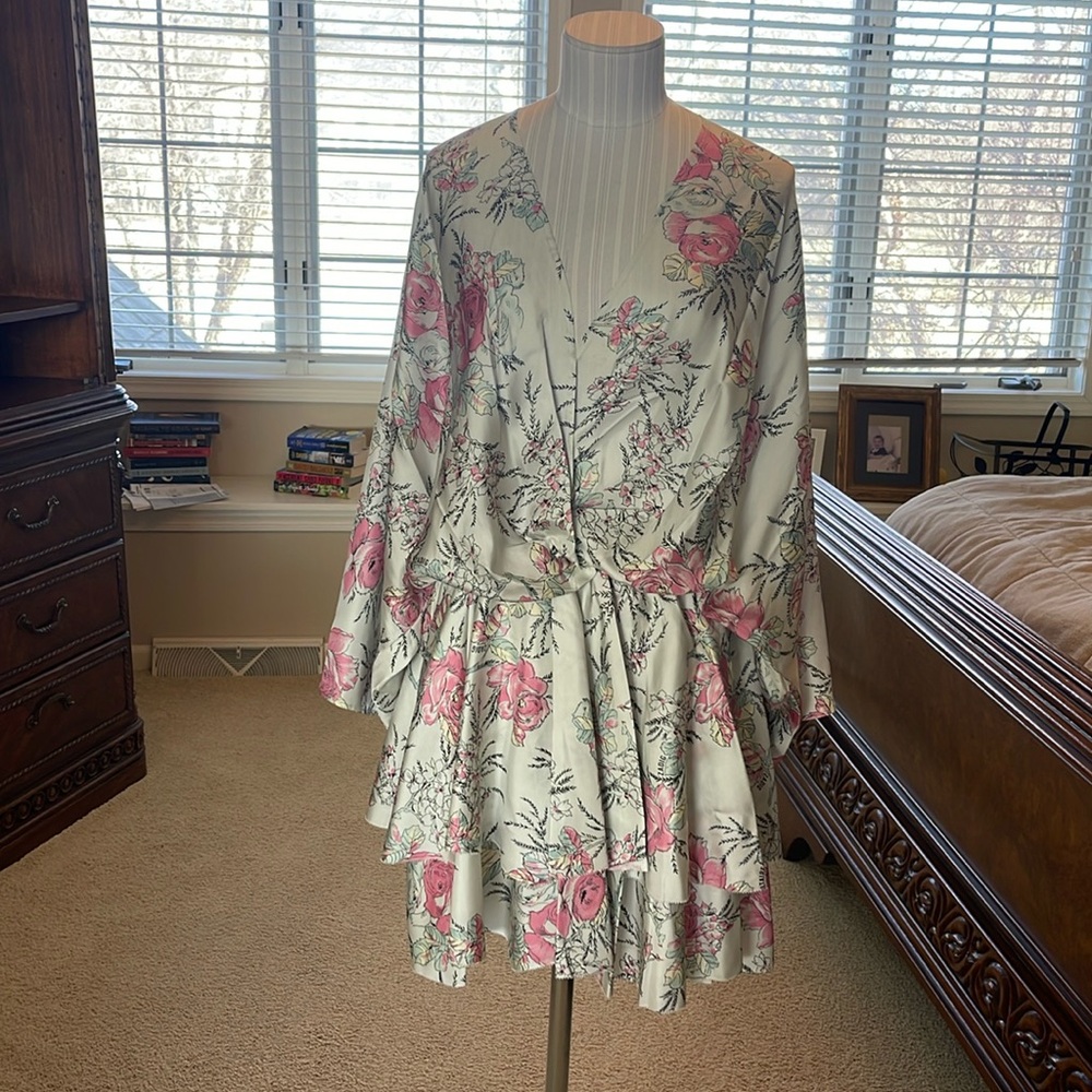 Zadig & Voltaire Floral Mini Dress in Cream and Pink